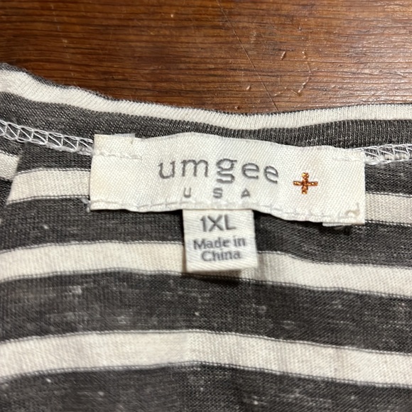 Umgee Striped Lace Up Blouse - Picture 5 of 9